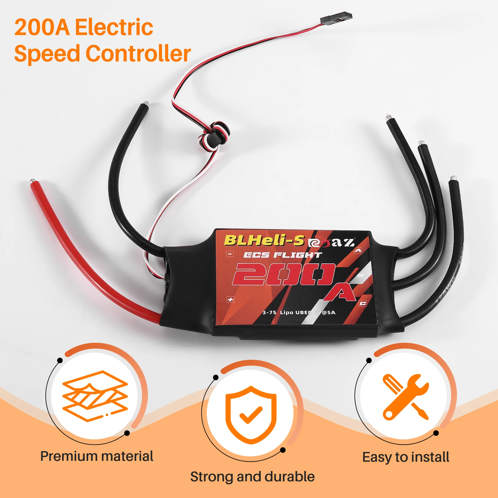 

WOWFU-Blheli RC Бесщеточный ESC 200A Электронный регулятор скорости для квадрокоптеров, авиамоделей, самолетов с фиксированным крылом, многоосных FPV RC дронов