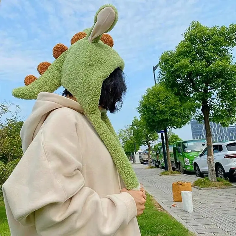 Dinosaur Plush Hat Dinosaur Animal Hat With Plush Moving Funny Plush Animal Hat Dinosaur Hat Plush Ear Hat Dinosaur For Women