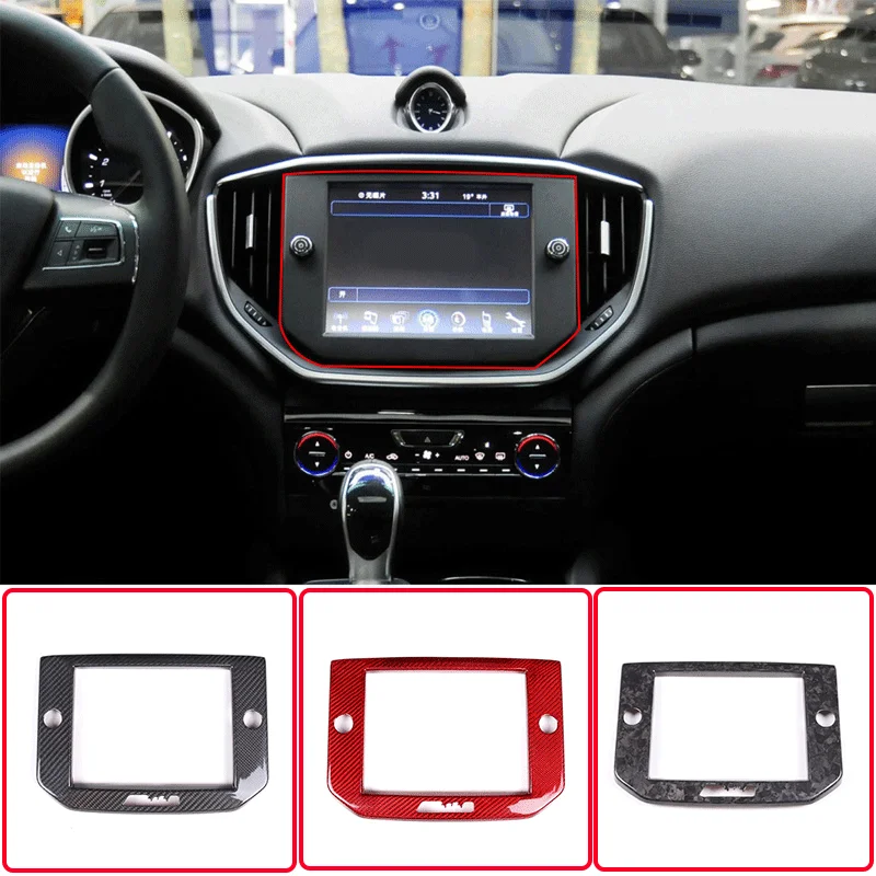 

For 2014-2015 Maserati Ghibli real carbon fiber car styling car central control navigation screen frame car interior accessories