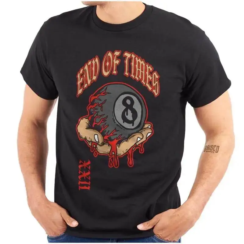 Urban End of Times Bleeding 8 Ball Eyeball Womens or Mens Crewneck T Shirt Tee