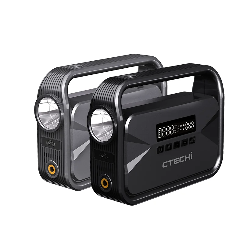 CTECHi Vehicle Jump Starter Portable Backup Station Car Battery Booster Tire Inflator Air Compressor Jump Starter 12V 10000mAh