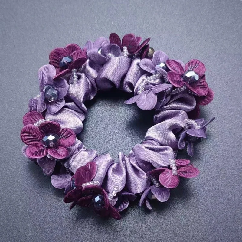 Dickdarm-Haarband, hochwertiges Haar-Accessoire, Kopfschmuck, Blume, koreanische Mode, Damen-Haarseil, Nadel Jepкики Волос – Detail 6