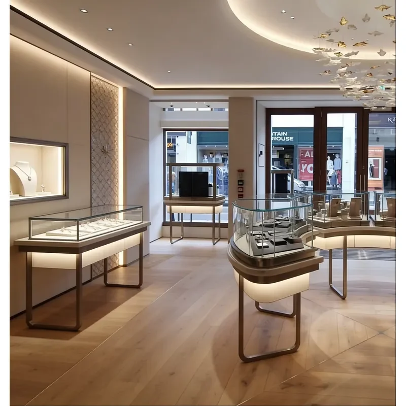 Jewelry Showcase Display Platform Custom Display Cabinet for Necklace Ring Retail Store