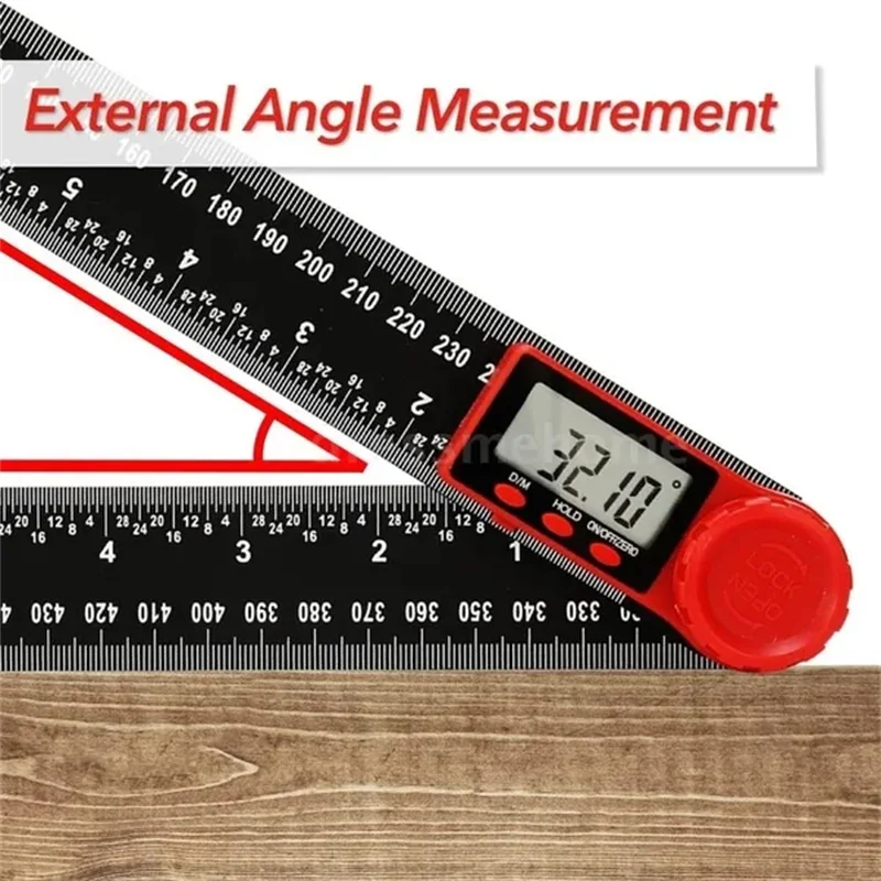 2-in-1 Digital Angle Meter Inclinometer Digital Angle Ruler Electronic Goniometer Protractor Angle Finder Wood Measuring Tool