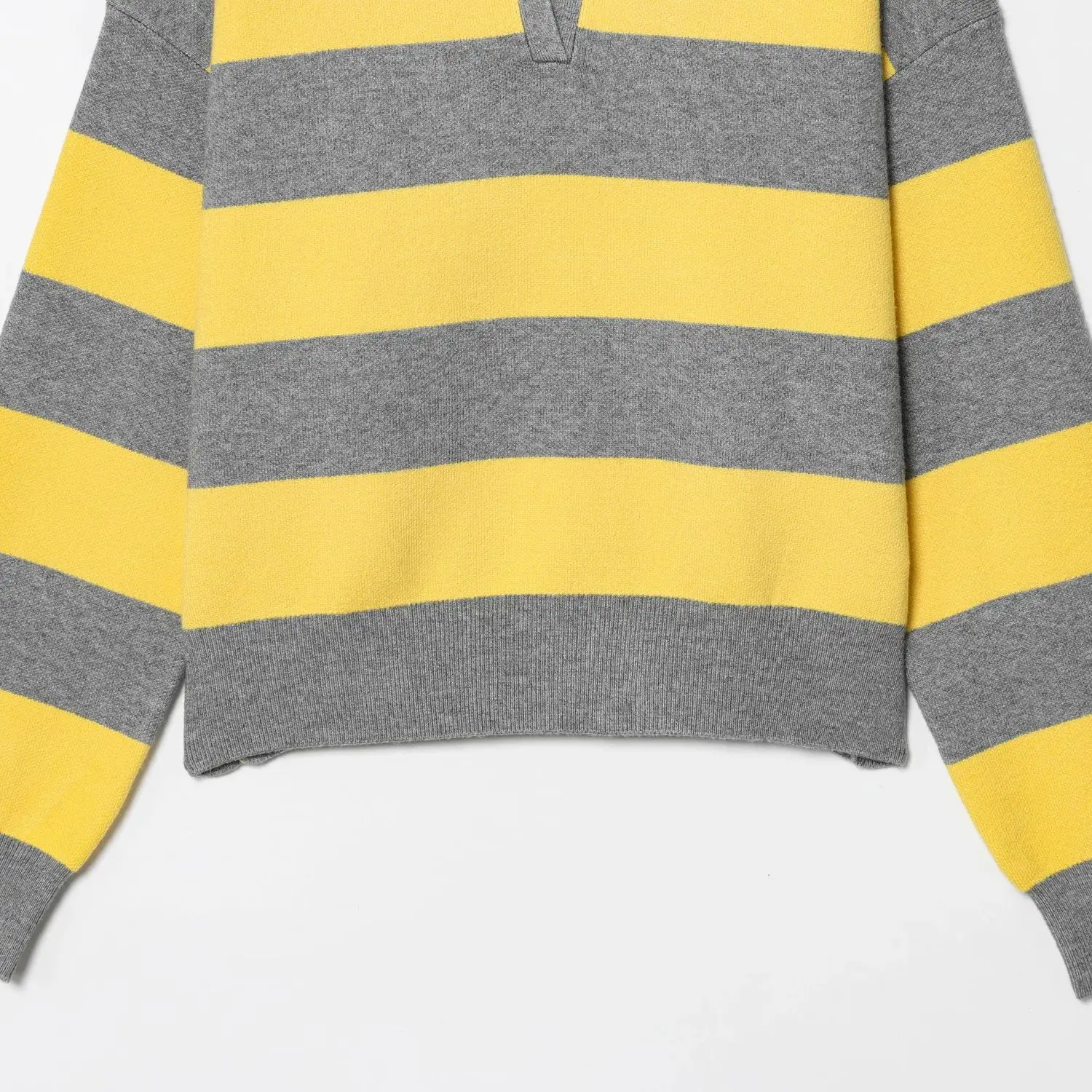 المرأة مخطط محبوك سترة بولو الرقبة التلبيب التباين اللون طويلة الأكمام فضفاضة بلوزة كاجوال أوائل الخريف جديد شيك #5