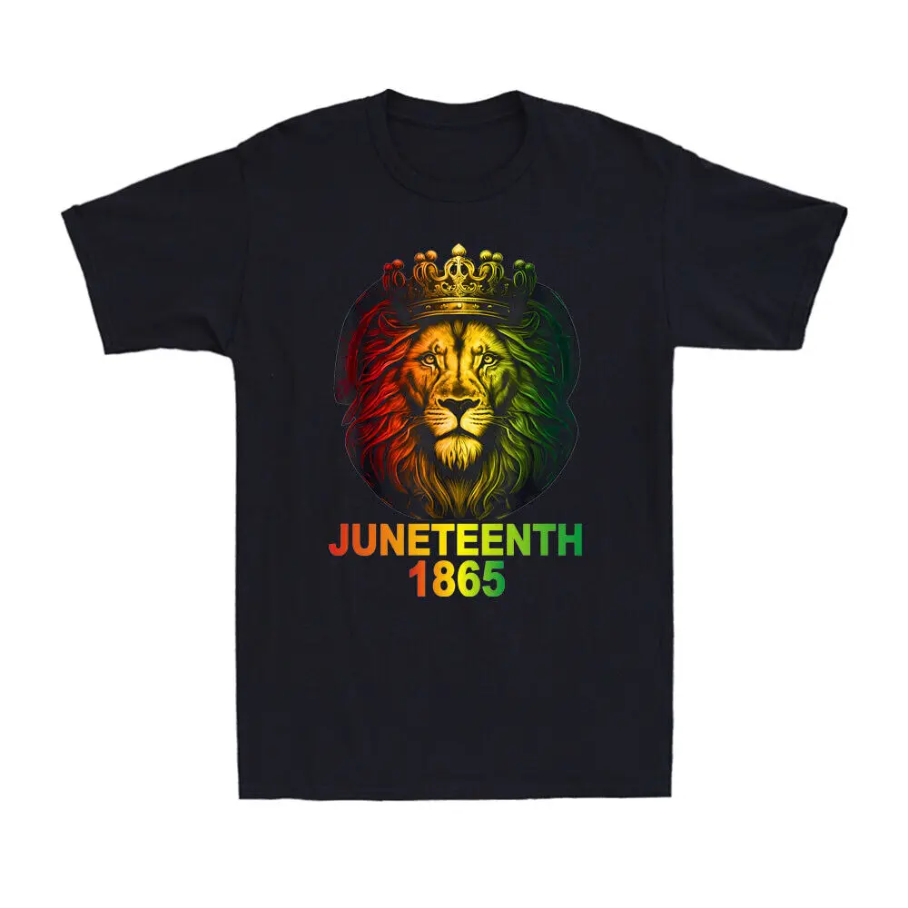 

1865 Juneteenth Celebrate Lion African American Freedom Day unisex T-ShirtSummer short sleeve 100% cotton