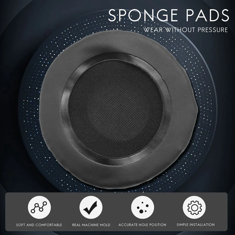 Bantalan telinga 70Mm, pengganti Universal bantalan busa Headphone bantal spons 1 pasang