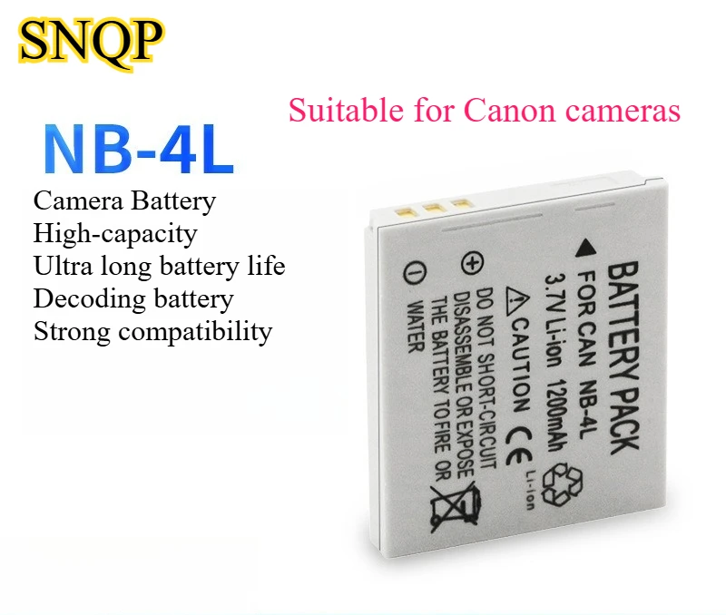 

2pcs 1200mAh NB-4L Battery Suitable for Canon IXUS 130 115 220 110 117 100 230 120NB4L Digital Camera Lithium Battery