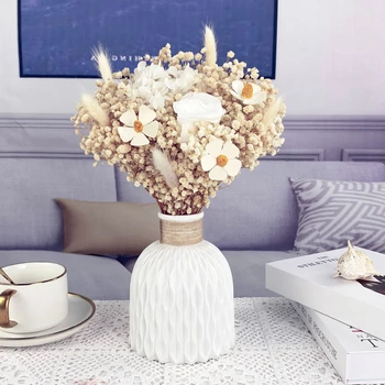 Elegant Plastic Flower Vase – Ceramic-Look Centerpiece 1