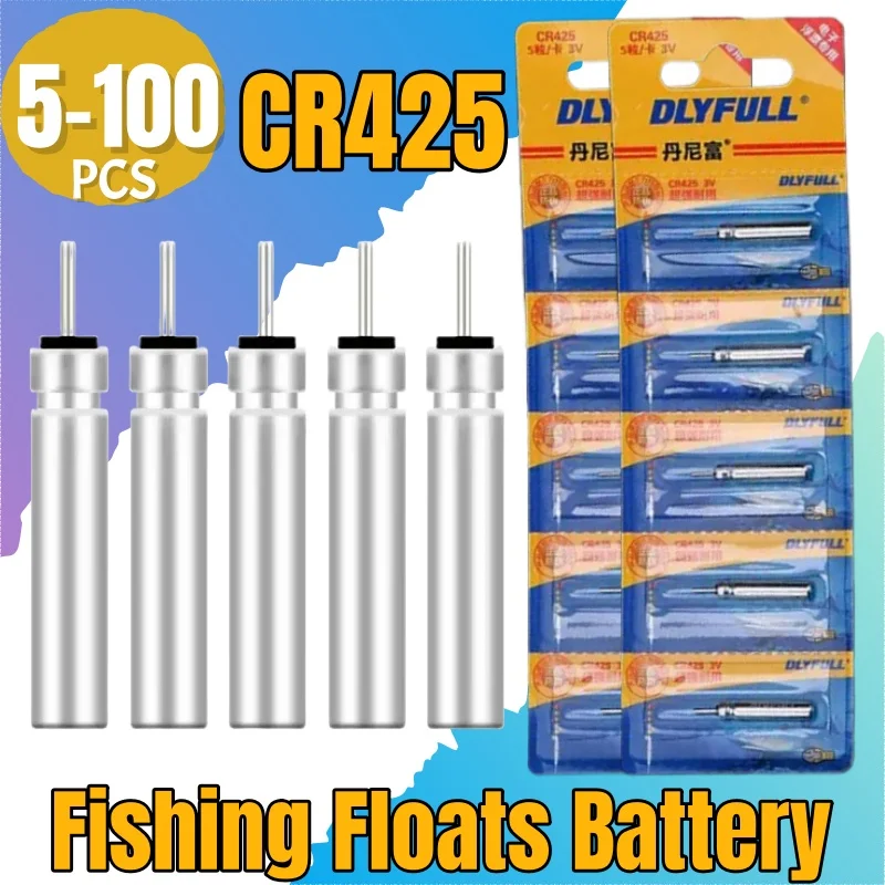 5-100PCS Fishing Floats Battery CR425 Night Fishing Floats Light Luminous 3.6V Electric Floats Battery Fishing Accessory