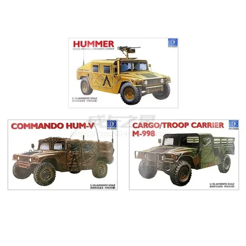 1/35 Military Hummer Truck US Army Jeep HUM-V Commando Armored Troop Carrier Assembly Model Toy