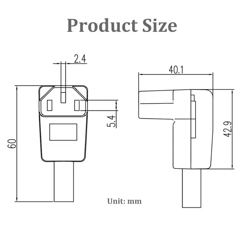 C13 C14 90 Degree Horizontal Connector Assembly Plug Adapter Female Male Connector