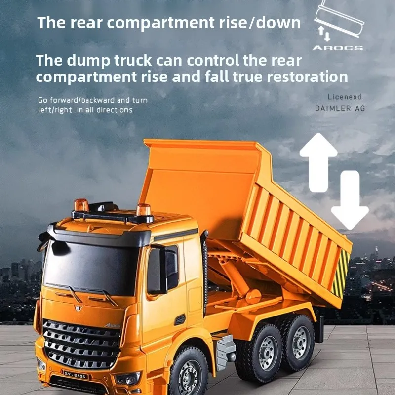 Радиоуправляемый самосвал Double Eagle в масштабе 1/20 со светом и звуком, игрушечная модель инженерного автомобиля с дистанционным управлением для мальчиков, детский подарок