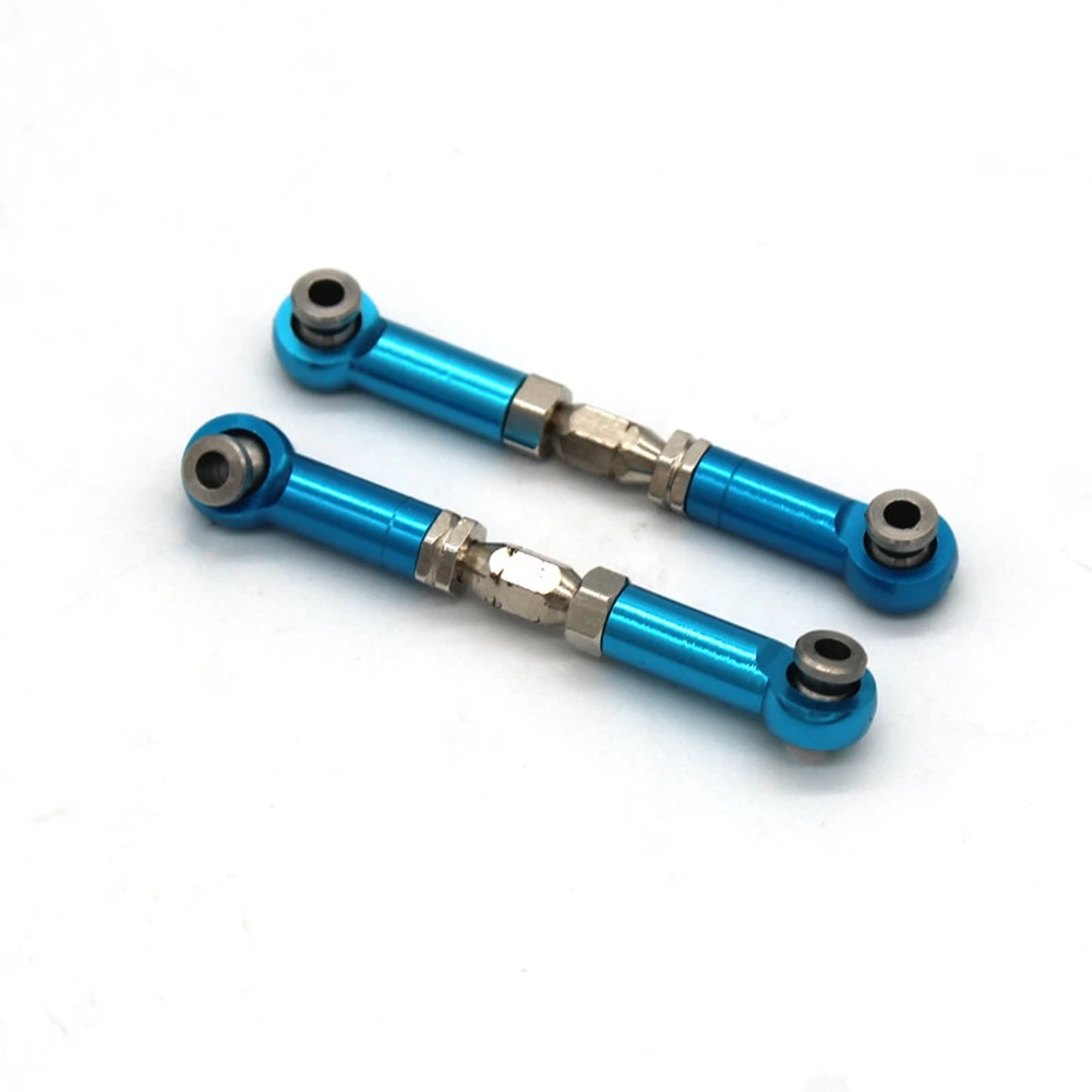 2Pcs Metal Front Steering Rod Link Rod for MJX H16 16207 16208 16209 16210 1/16 RC Car Upgrades Parts Accessories,Blue