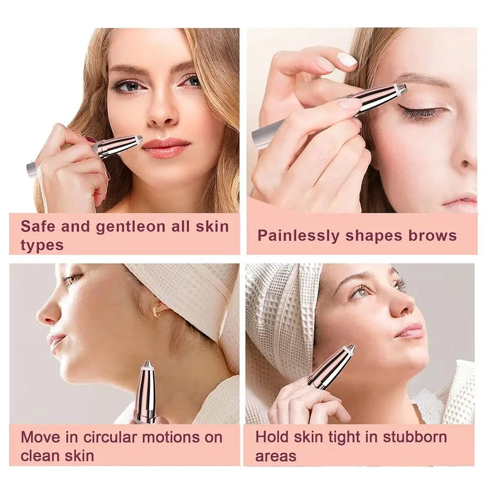 Painless Eyebrow Hair Remover 18k Gold-Plated Stainless Steel Facial Hair Remover Spare Parts for flawless brows