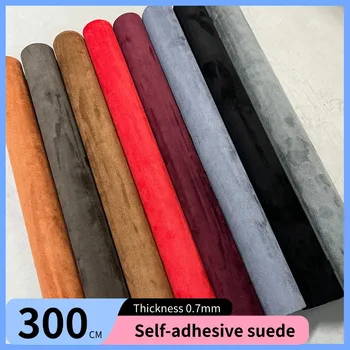 Suni Deri Süet Kumaş Araba İç Döşeme Tavan Kaplaması Dekor 300X50 CM Onarım Kendinden yapışkanlı Süet Etiket Yamaları