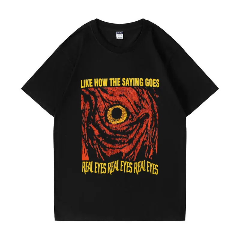 

Funny Real Eyes Vintage Horror Graphic T Shirts Men Women's Summer Fashion Vintage Short Sleeves Tshirt Casual Oversized T-shirt