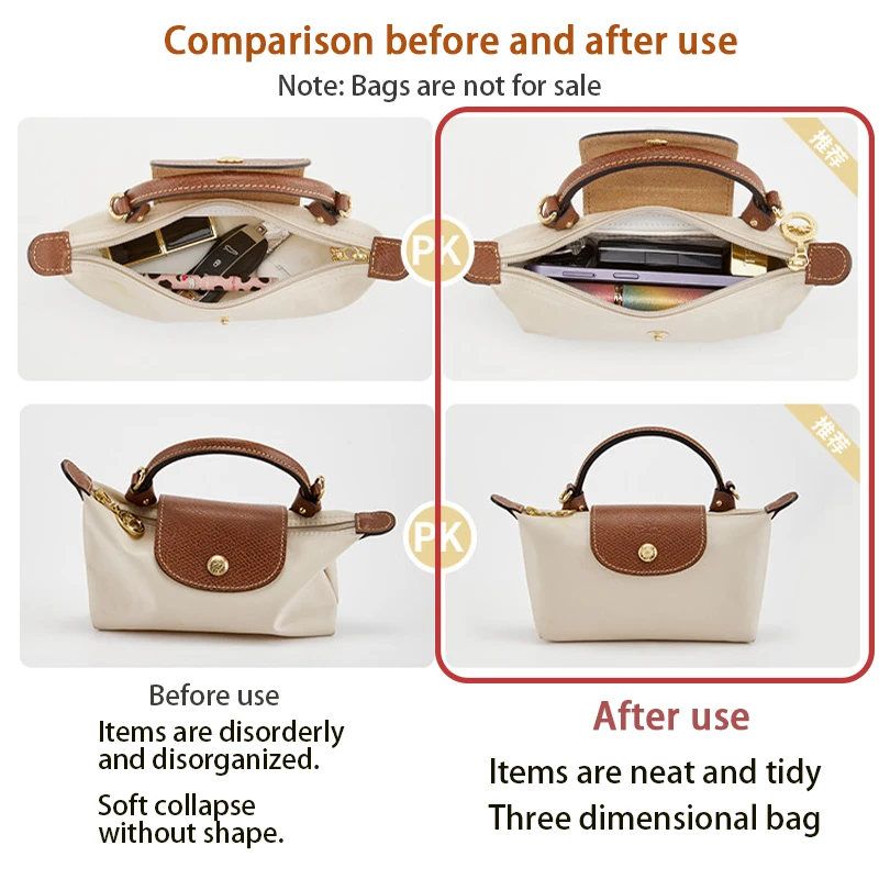 Dupont Paper Waterproof Bag Organizer Water Cap Layer Design For Longchamp S Size Felt/nylon Inner Insert Bag Lightweight Neat