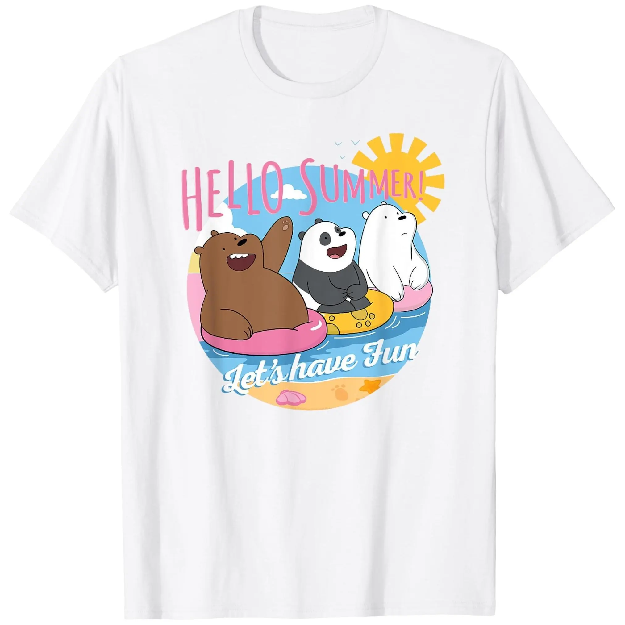 

We Bare Bears Графический принт Лето Осень Зима Хлопковые мужские и женские футболки с короткими рукавами Роскошный бренд для занятий спортом на открытом воздухе