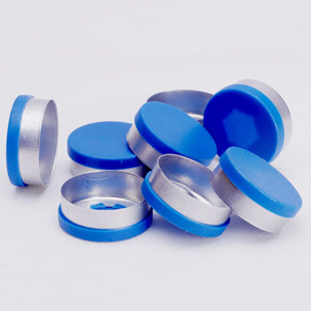 

200Pcs Flip-Up Vial Caps Durable Aluminum Plastic Sample Jar Lid Stopper Plug Seal for Glass Vial Bottle Caps Seal for