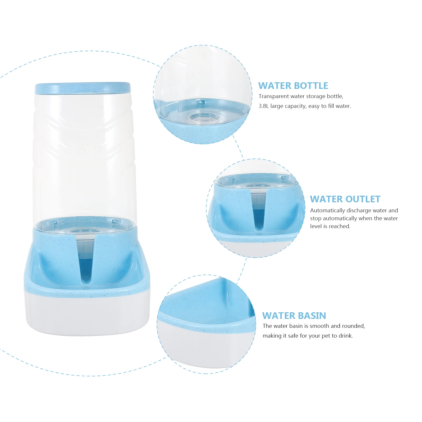 

Automatic Pet Waterer for Small Dog Cat PP Material Durable Smooth Surface Design Creative Holder Feeder Toys Container