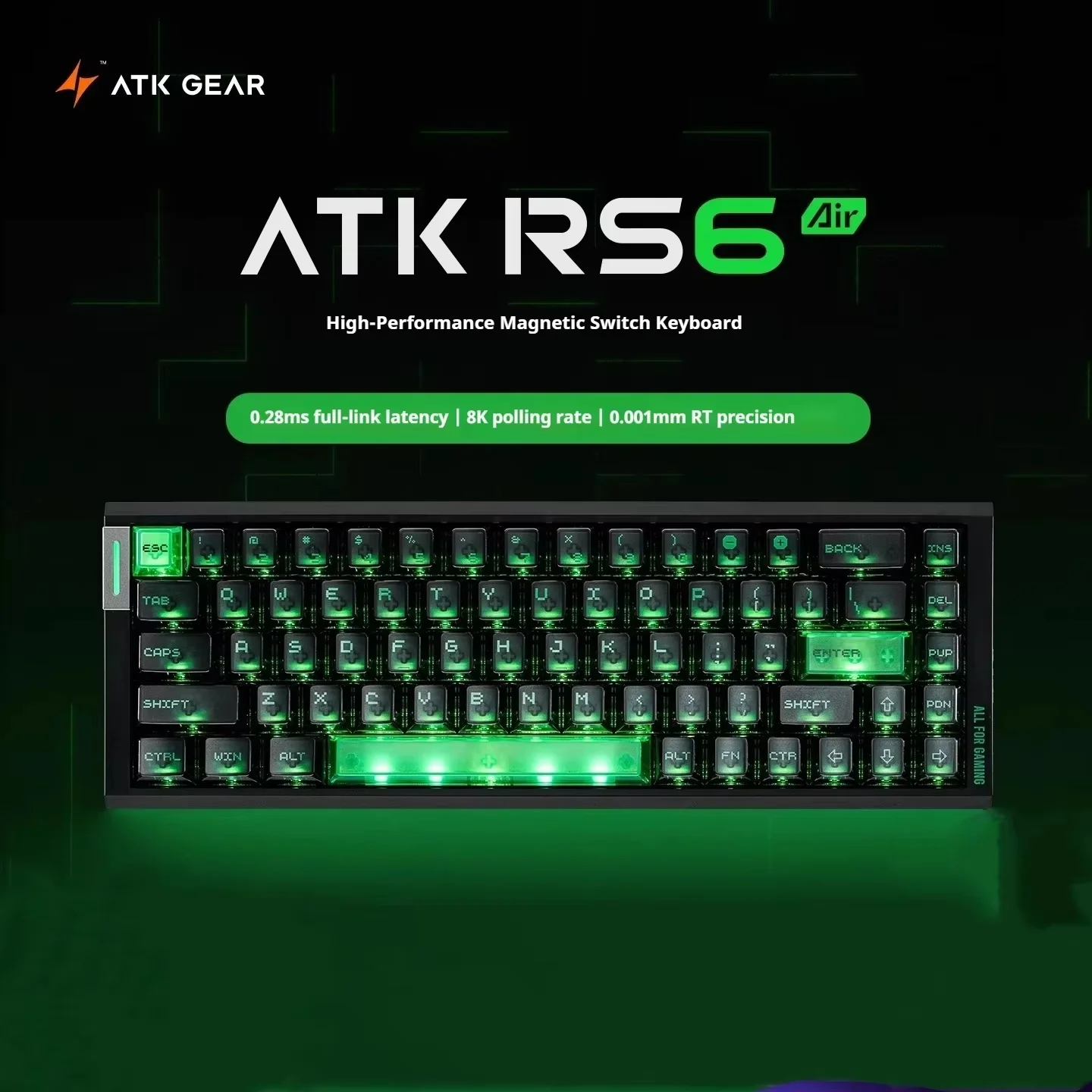 ATK RS6 Air Gaming Keyboard Magnetic Switch 8KHz Polling Rate RT0