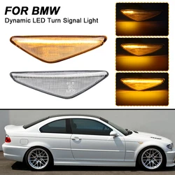 Dynamic Side Marker LED Lights 2PCS Turn Signal Blinker Indicator Lamp For BMW E46 2D 2003-2006 325Ci 330Ci Coupe Convertible