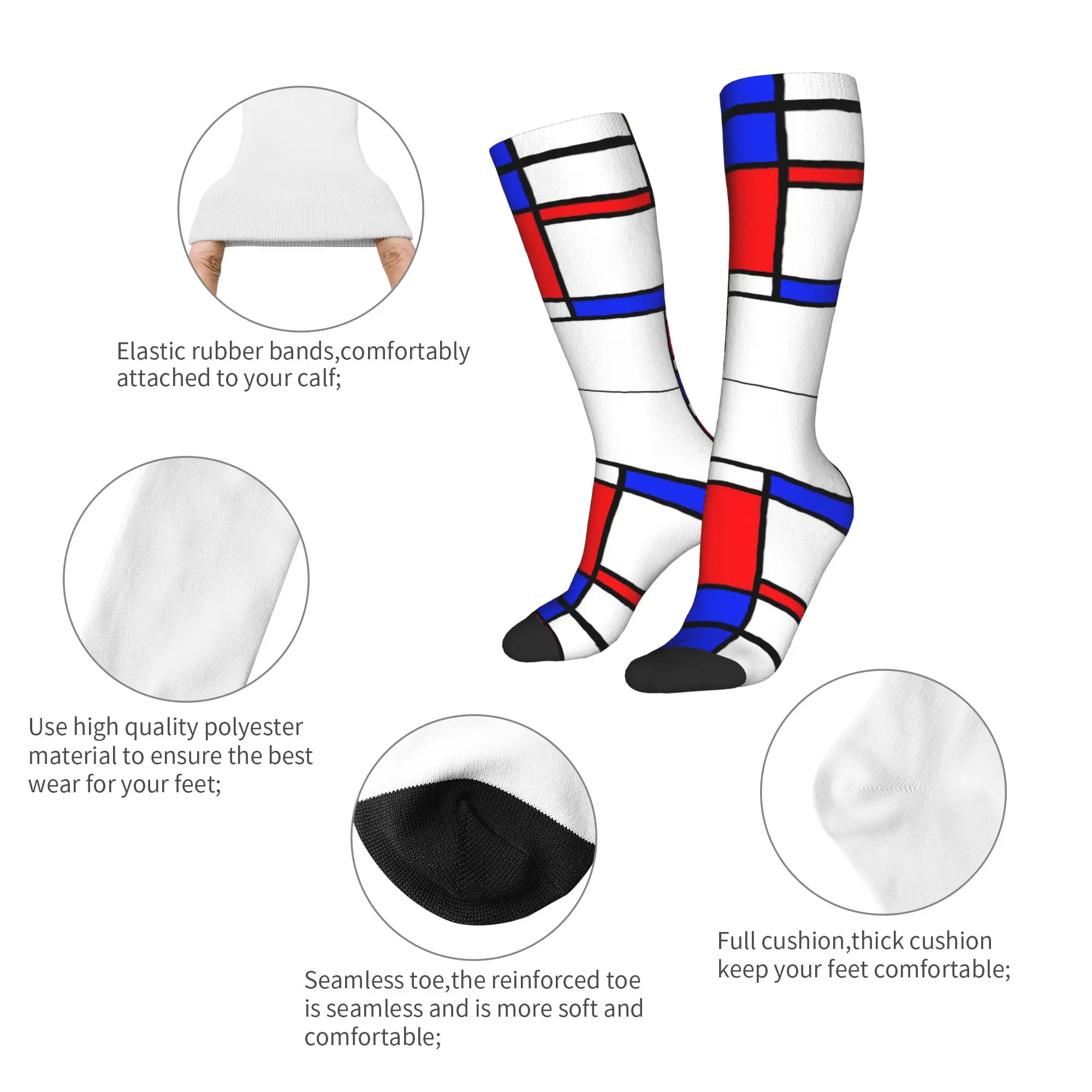 جميع المواسم طاقم جوارب موندريان الجوارب Harajuku موضة الهيب هوب الجوارب الطويلة اكسسوارات للرجال النساء هدايا عيد الميلاد