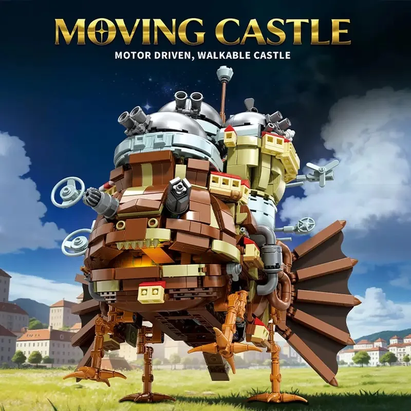 

Набор строительных блоков «Движущийся замок» в стиле аниме, модель замка Хаула для самостоятельной сборки, коллекционные игрушки, подарок на день рождения для фанатов и детей (1513 деталей)