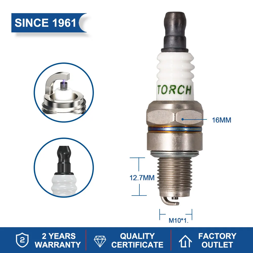 2-8PCS High Quality Integral Terminal Spark Plugs Torch Brand CM7H China Original Chainsaw Lawn Mowers Candles