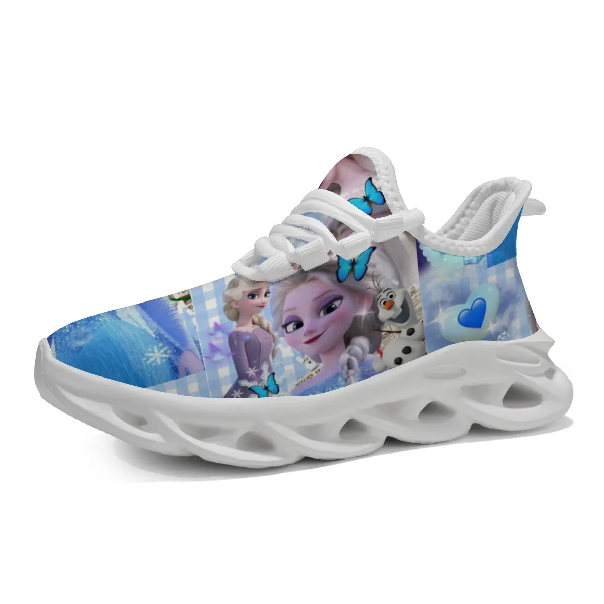 

Disney Cartoon Design Fashionable Sports Sneakers Parent-child Kids' Sports Shoes with Frozen Elsa Olaf Butterfly Heart Pattern
