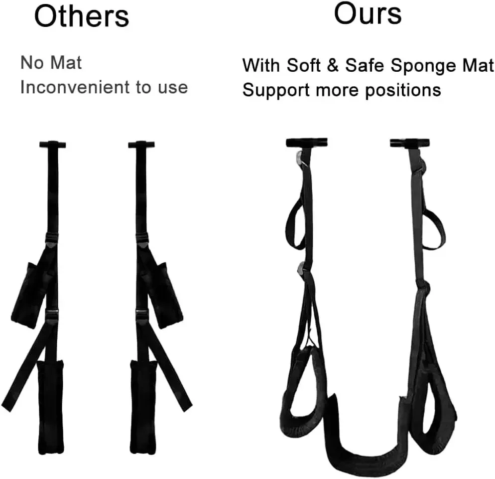 أرجوحة جنسية فوق الباب مع مقعد ناعم وسادة الساق ، وسادة معلقة للكبار ، حزام الساق المنقسم ، ألعاب جنسية للأزواج