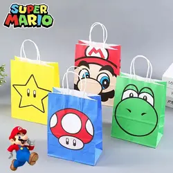 12 Stück Mario Serie Cartoons verpackt Geschenktüte Kraftpapier verpackt Süßigkeiten Handtasche Kindergeburtstag Partyzubehör animiert