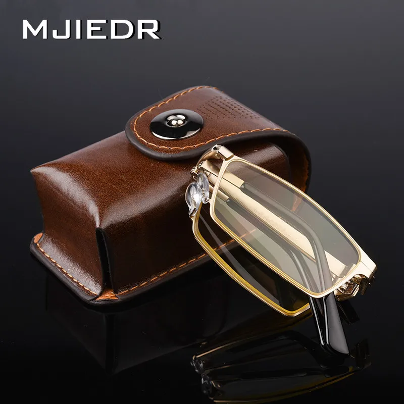 High-end Folding Anti Blue Ray Reading glasses men Foldable Glasses With Case Presbyopic Eyeglasses +1.0+1.5+2.0+2.5+3.0+3.5+4.0