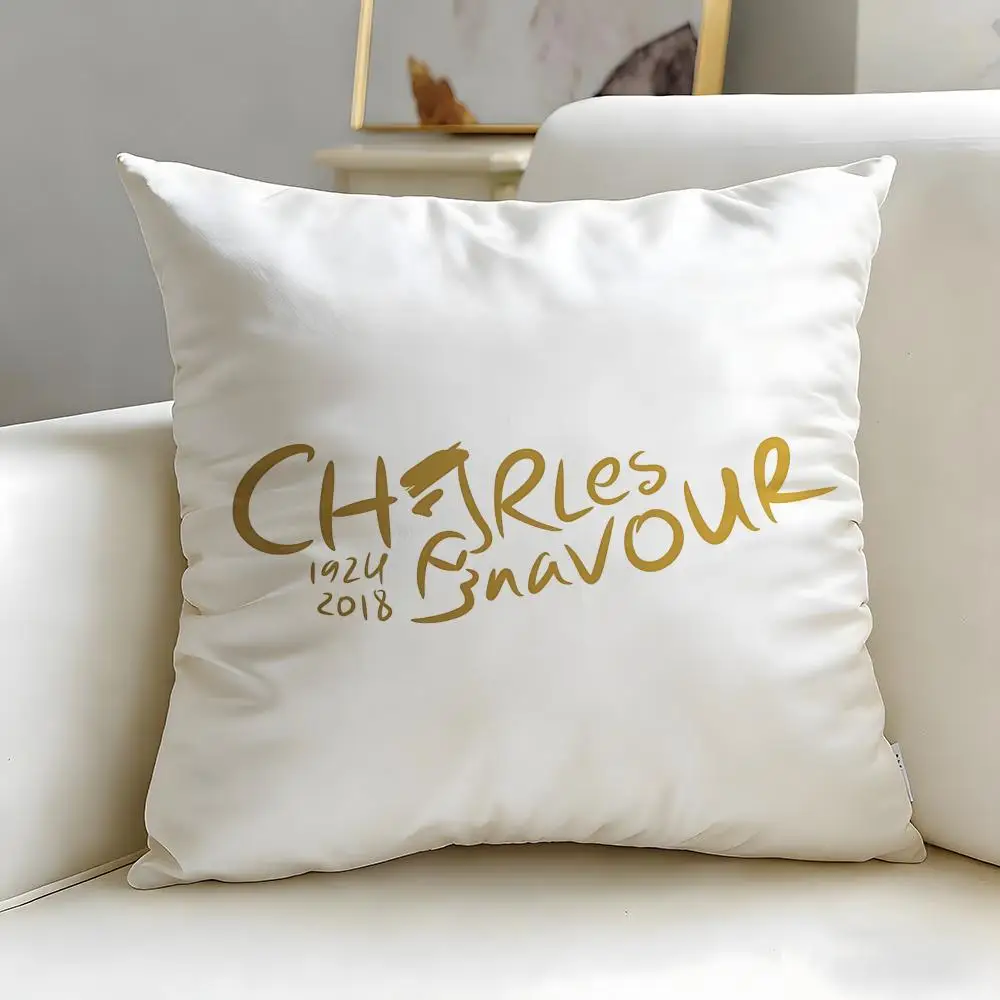 Celebrity Charles Aznavour Cushion Cover Soft & Easy-Wash Pillow Case – Versatile for Couch, Bed, Travel and Office