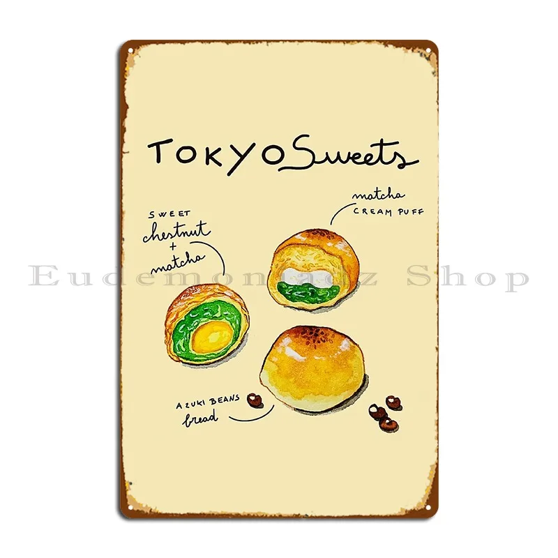 Tokyo Sweets Metal Sign Plaques Decoration Living Room Wall Decor Wall Cave Printing Tin Sign Poster