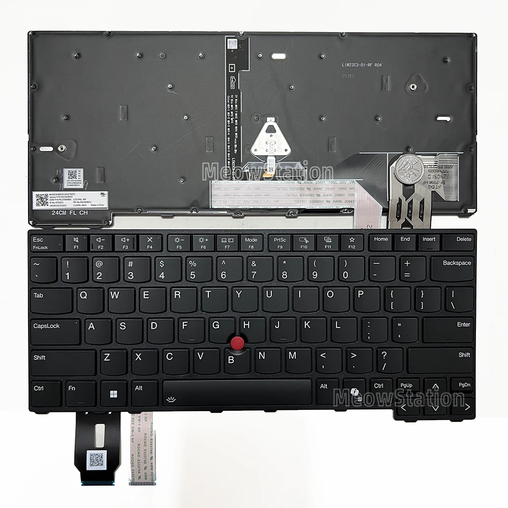 

US/Russian Keyboard For Lenovo Thinkpad T14 Gen 5 21MC 21MD 21ML 21MM,L14 Gen 5 21L1 21L2 21L5 21L6