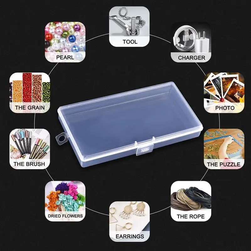 Transparent Plastic Storage Jewelry Box Compartment Adjustable Container Storage Boxes Beads Ring Earring Organizer Case