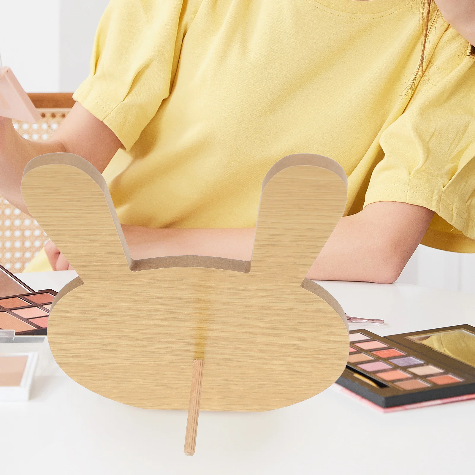 

Wooden Mirror Single Sided Premium Wood Glass Material Clear Definition Stable Base Desktop Makeup Mirrors for Room