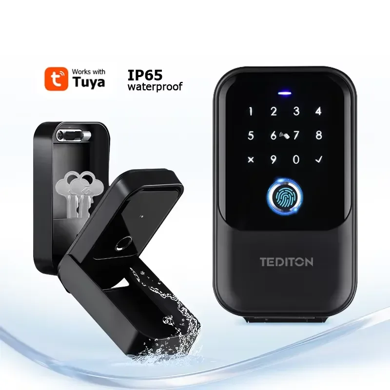 2026 Wireless Wifi Outdoor Wall Mounted Theft Electric Fingerprint Lock Key Safe Box Ttlock App Smart Door Lock