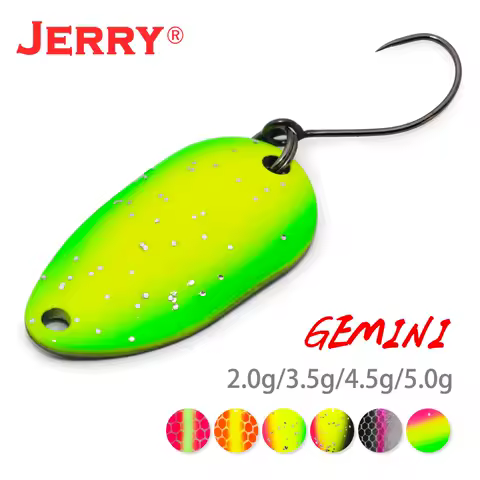 Jerry Gemini Micro Fishing Spoons Area Trout Wobbler 1pc 2g 3.5g 4.5g UV Colours Metal Lures Spinner Bait Glitters Wholesale