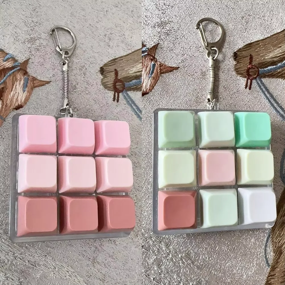 Decompression 9 Keyboard Key for s Without Light Antistress Anti Stress Finger Keyboard Games Keychain ﻿