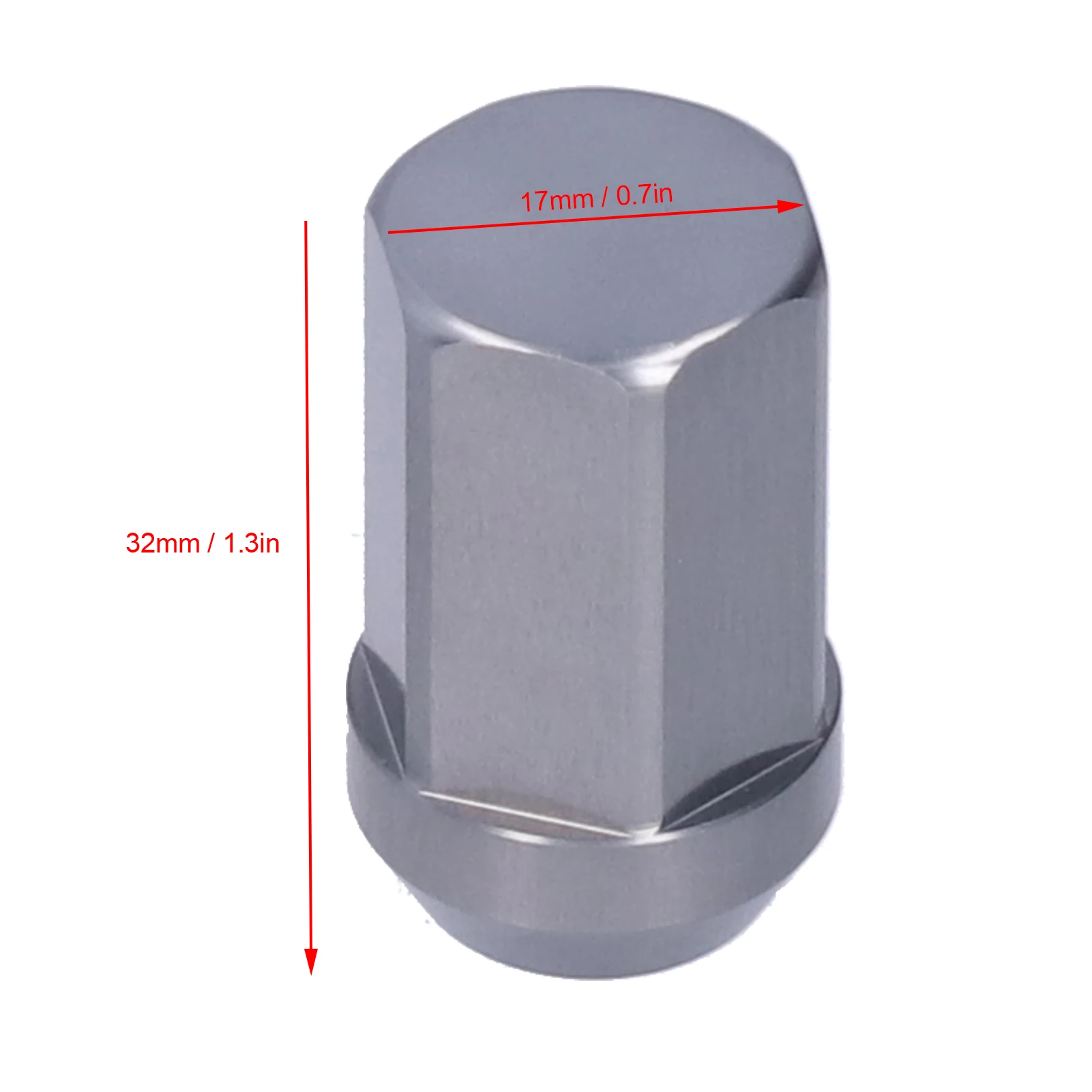 20pcs Wheel Lug Nuts M12x1.5 Thread 1.3in Height 7075-T6 Aluminum Locking Lug NutsTitanium Colo