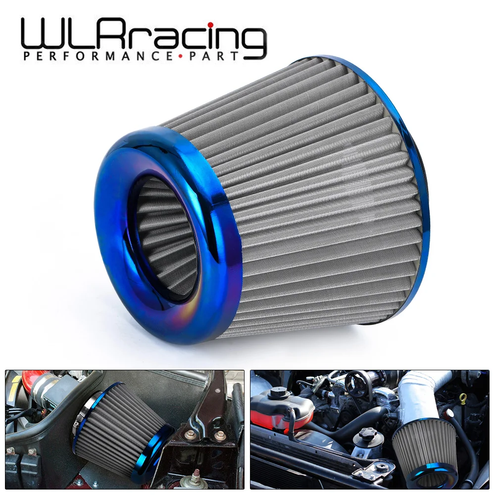 

Спаренный синий 3 "76 мм, воздухозаборник с высоким расходом, очиститель фильтра на впуске холодного воздуха, универсальный воздушный фильтр для гоночного автомобиля AIT27