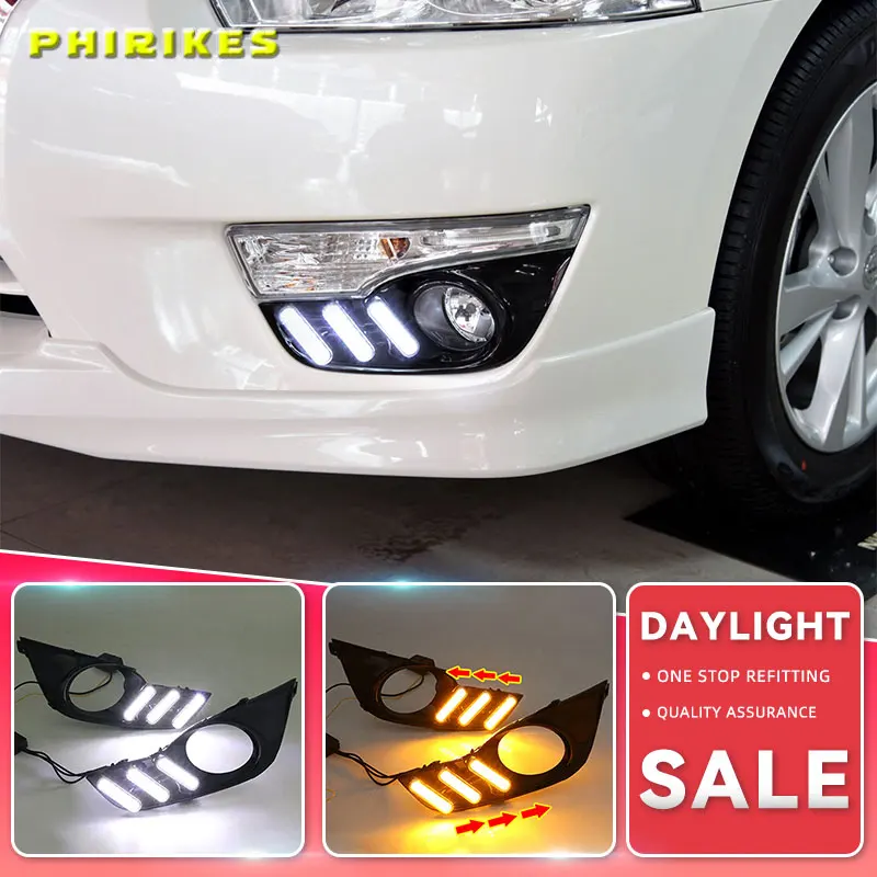 

2Pcs Car LED Daytime Running Lights for Nissan Altima Teana 2013 2014 2015 DRL Front Bumper Driving Turn Signal Light Daylgiht