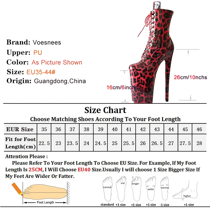 Leopard Striped Extreme High Boots Women Crossdresser 26cm/10Inch Heels Platform Transgender Pole Dancing Booties Dragqueen Shoe