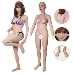 Silicone Big Boobs Fack Vagina Full Body Suit With Head and Foot Male to Female Cosplay Costume For Man Crossdressing Trans