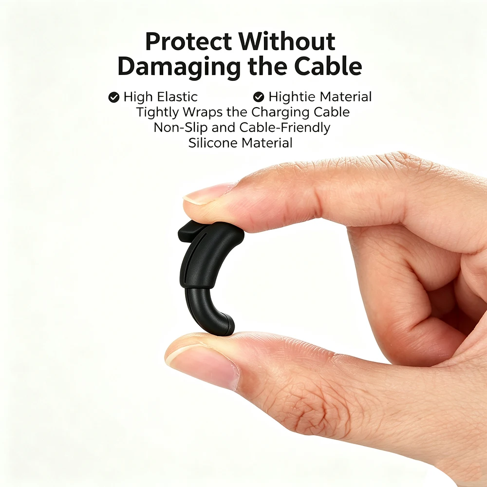 Soft Silicone USB-C Cable Protector Cover, Anti-Break Type C Charging Cord Protector, Portable Electronic Charger Cable Saver