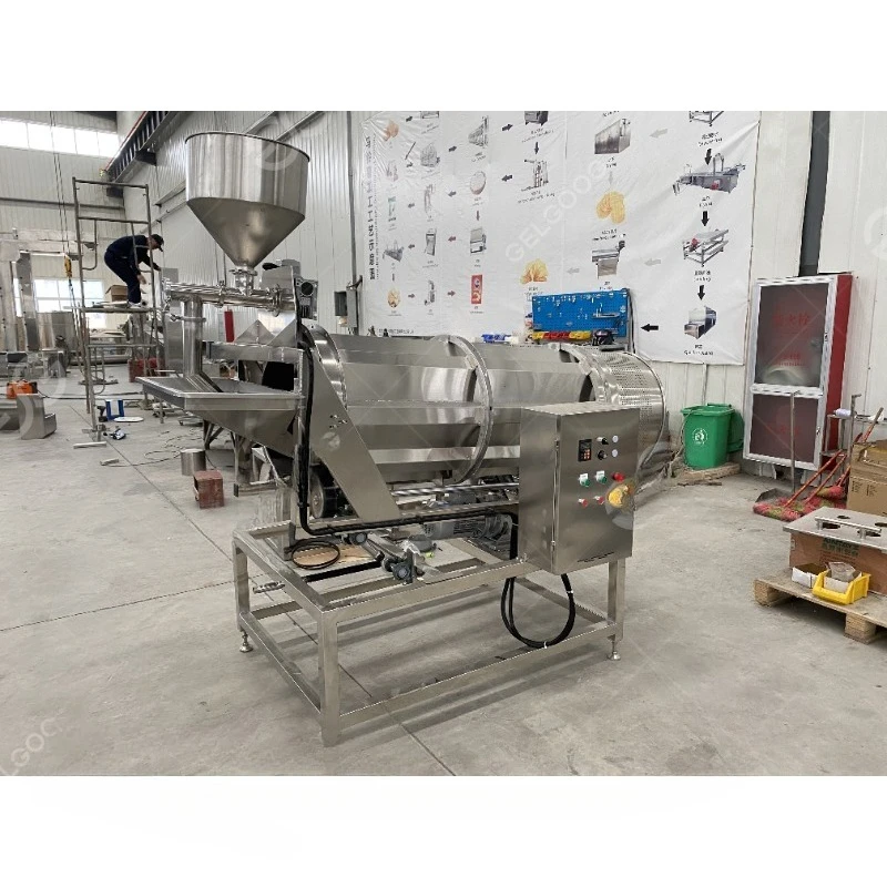 FOODLINE Customized Puffed Food Popcorn Frying and Flavoring Production Line Coated Peanut Nut Seasoning Mixer Machine
