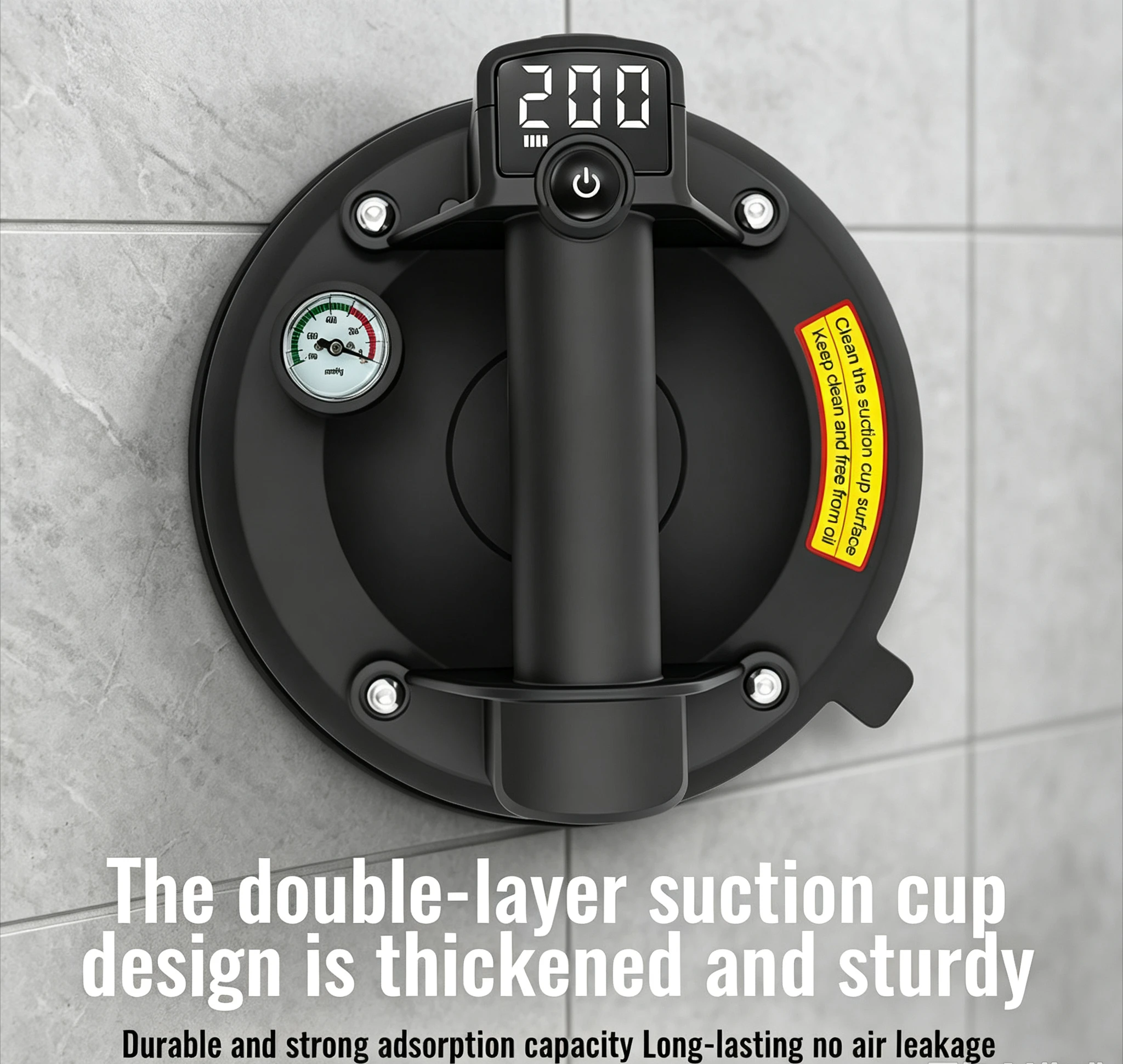 Protable Heavy Duty Electric Vacuum Suction Cup 200kg Bearing Capacity Vacuum Lifter for Granite Tile Glass Manual Lifting